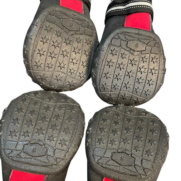 SGSPET Dog Pup Shoes Sz 8 Waterproof Boots Paw Protectors Anti-Slip Sole Red Set - Picture 7 of 9
